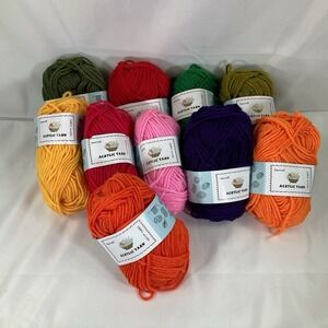 Inscraft Lot 10 Acrylic Yarn Various Colors Small Skeins